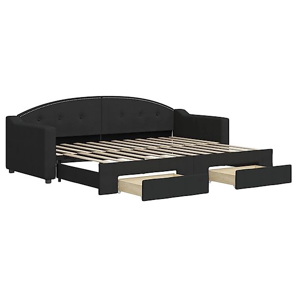 vidaXL Tagesbett Ausziehbar mit Schubladen Schwarz 80x200 cm Stoff1886510 günstig online kaufen
