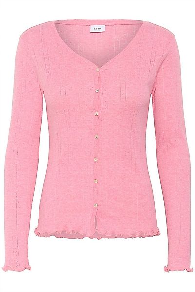Saint Tropez Strickjacke GruSZ Cardigan mit Lochstickerei und gewelltem Sau günstig online kaufen