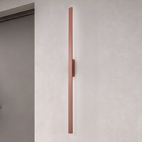 LED-Wandleuchte Demi L, ziegelrot, Alu, Höhe 144 cm, IP54 günstig online kaufen