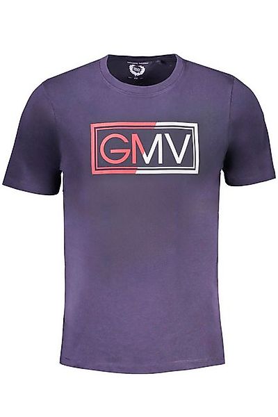 GIAN MARCO VENTURI T-Shirt Herren Kurzarm-Shirt Blau mit Print und Rundhals günstig online kaufen