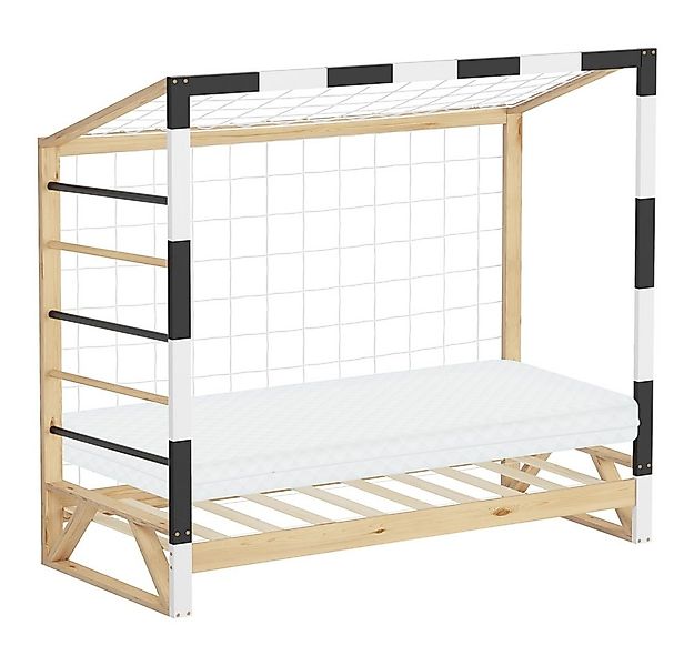 ML-DESIGN Spielbett Kinderbett Fußballtor Holzbett mit Lattenrost Kletterle günstig online kaufen