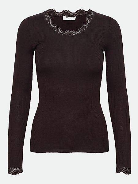 rosemunde Longsleeve "Babette silk shirt" Langarm, mit Spitze, feminin, beq günstig online kaufen