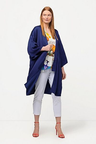 Ulla Popken Blusenjacke Kimono Schalkragen weite 3/4-Ärmel günstig online kaufen