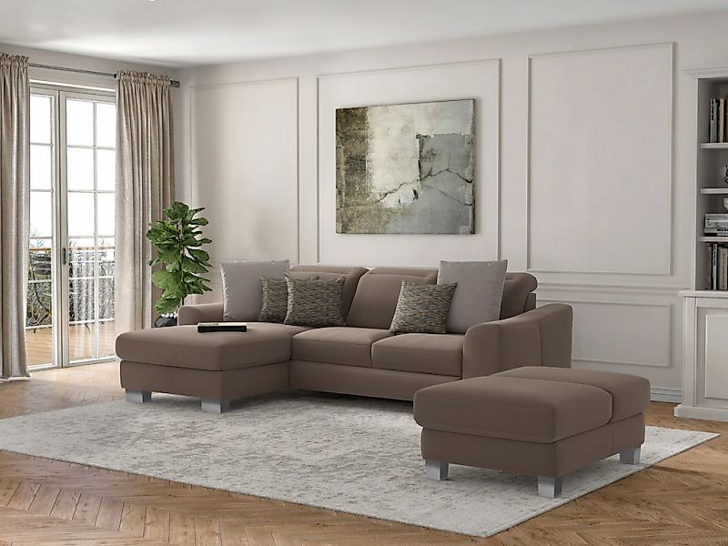 sit&more Ecksofa "Dundee L-Form" mit Federkern und Edelstahlfüßen, wahlweis günstig online kaufen