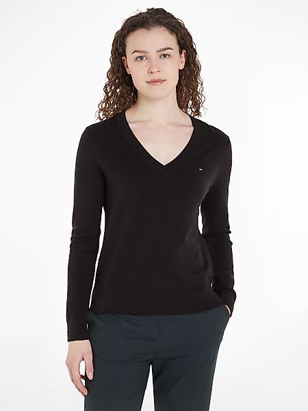 Tommy Hilfiger V-Ausschnitt-Pullover CO JERSEY STITCH günstig online kaufen