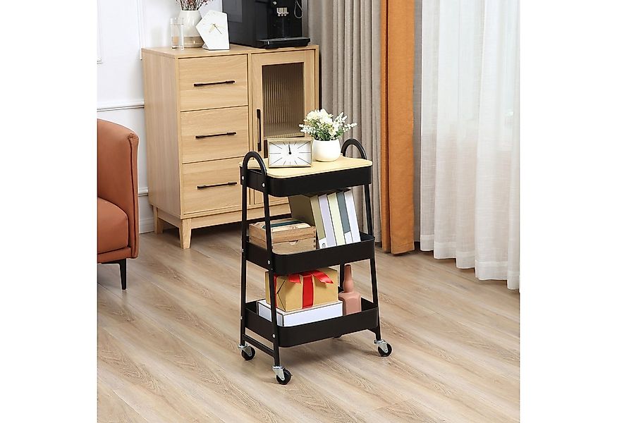HOMCOM Servierwagen mit 3 Korbböden, (Servierwagen, 1 St., Küchenregal mit günstig online kaufen