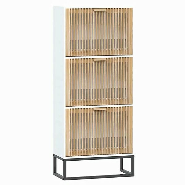 furnicato Schuhschrank Weiß 52x25x120 cm Holzwerkstoff (1-St) günstig online kaufen