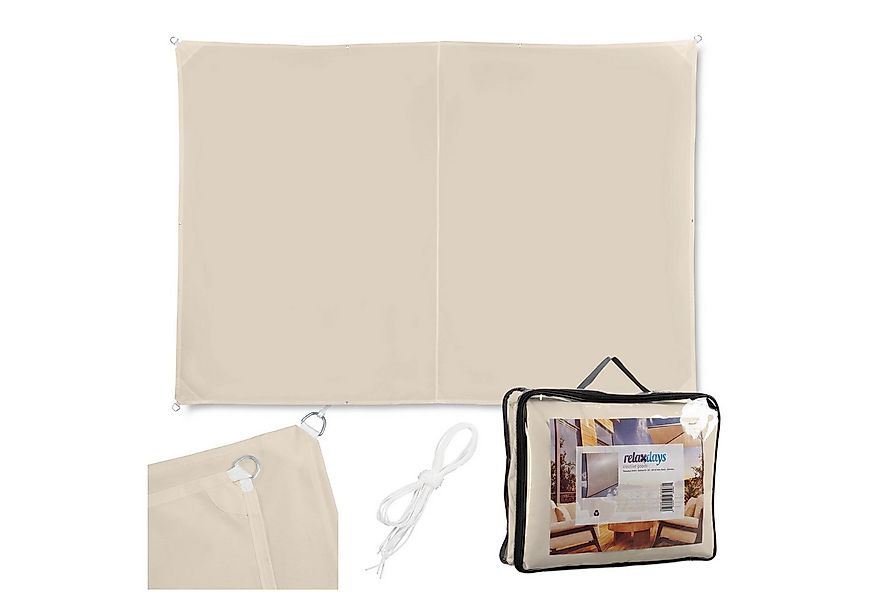 relaxdays Sonnensegel Rechteckiges Sonnensegel beige, 2 x 3 m günstig online kaufen