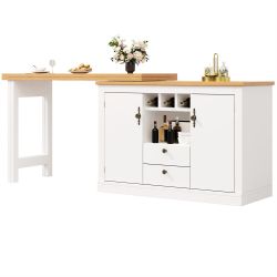 MODFU Bartisch Kücheninsel, Reversibel Tisch (Ausziehbarer günstig online kaufen