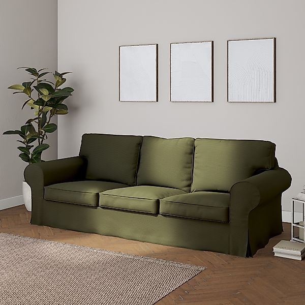Bezug für Ektorp 3-Sitzer Sofa nicht ausklappbar, olivgrün, Sofabezug für E günstig online kaufen