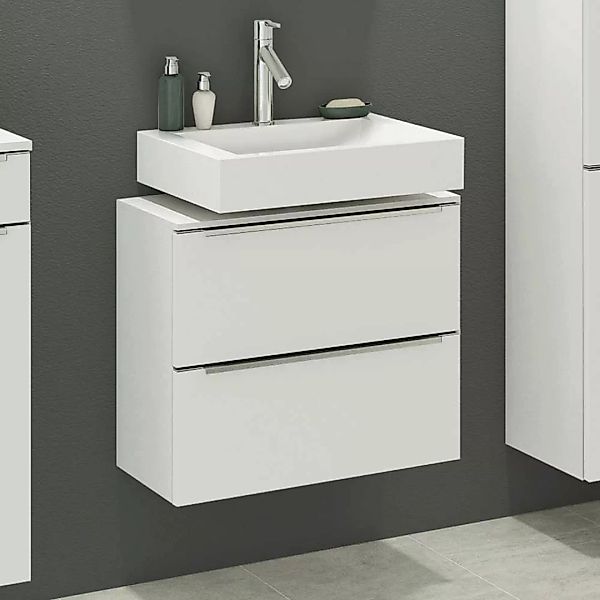 Badezimmer Schrank in Weiß Klappe und Schublade günstig online kaufen
