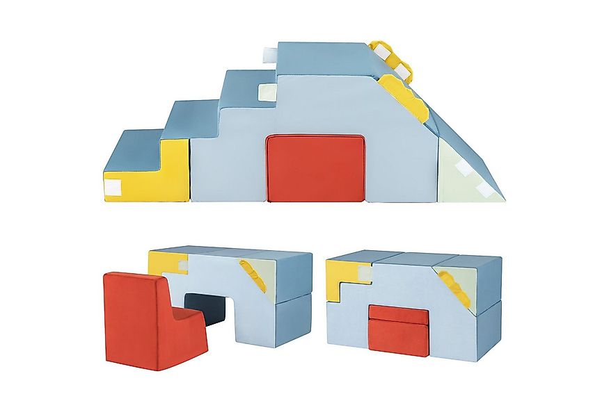 COSTWAY Spielbausteine, Schaumstoff Klettergerüst mit Rutsche & Treppe günstig online kaufen