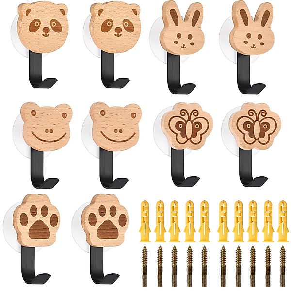 BlingBin Kleiderhaken 5pcs Holz Kleiderhaken Kinder günstig online kaufen