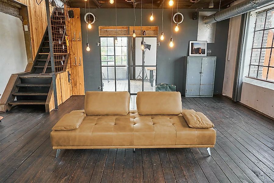 KAWOLA Schlafsofa WIOLO, Couch Daybed Leder mit oder ohne Hocker verschiede günstig online kaufen