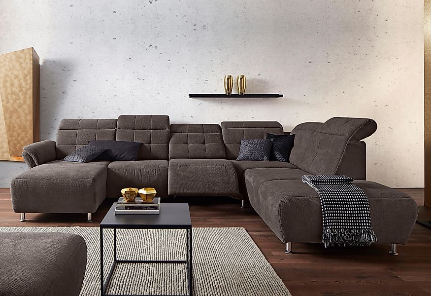 Home affaire Wohnlandschaft "Manhattan U-Form" 2 Sitze mit elektrischer Rel günstig online kaufen