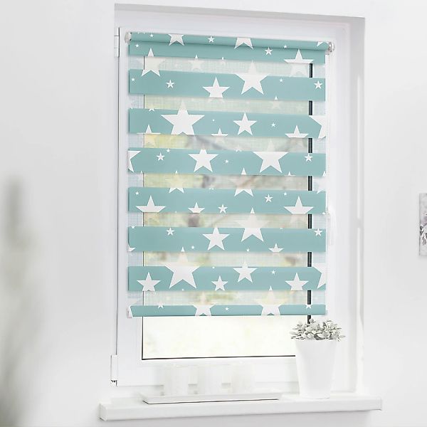 LICHTBLICK ORIGINAL Doppelrollo »Duo Rollo Motiv Sterne« Lichtschutz ohne B günstig online kaufen
