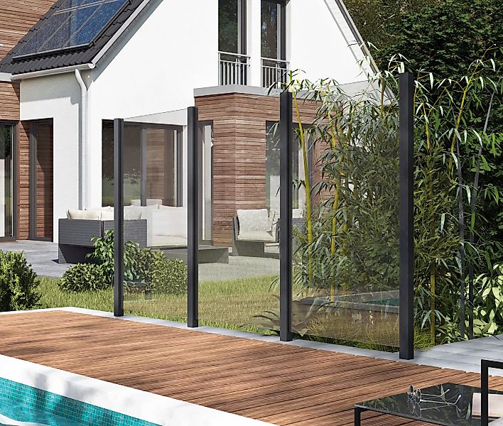 STAKET PRO Zaun, Glaszaun, Gesamtlänge: 3,361 m, 4 Pfosten günstig online kaufen