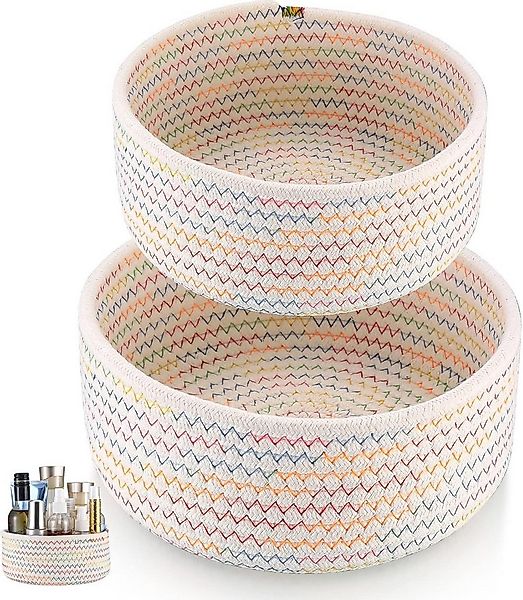 Coonoor Aufbewahrungskorb Baumwollseil Geflochten 2er Set, Aufbewahrung Kör günstig online kaufen