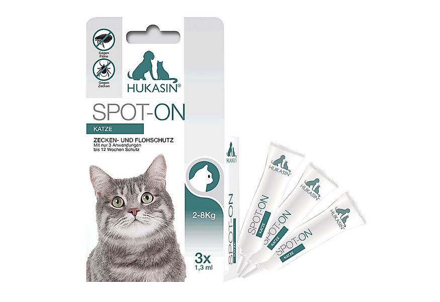 Hukasin Zeckenschutzmittel Hukasin® Spot On Katze - Zecken- und Floh Schutz günstig online kaufen