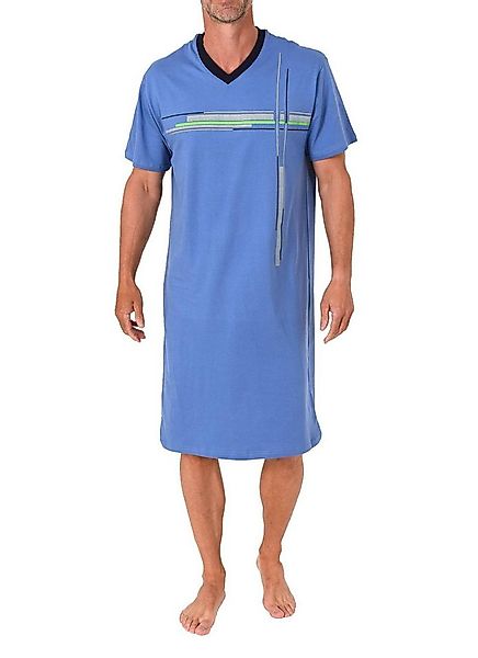 Normann Pyjama Normann Herren kurzarm Nachthemd mit eleganten Frontprint günstig online kaufen