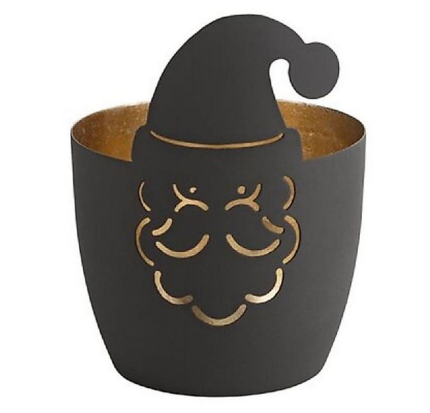 Giftcompany Windlicht Windlicht Madras Weihnachtsmann Dunkelgrau Gold günstig online kaufen