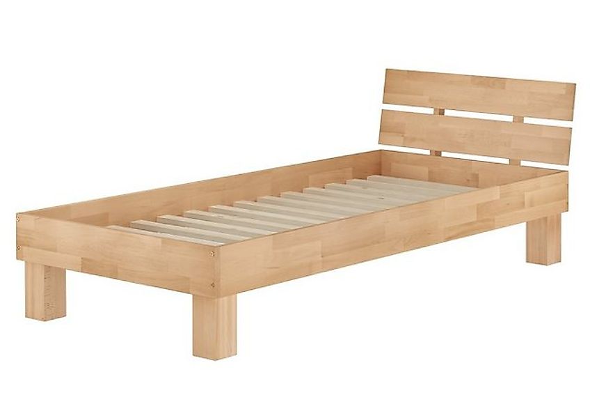 ERST-HOLZ Bett Modernes Buchenholz-Einzelbett 90 x 200 mit Rost, Buchegeölt günstig online kaufen