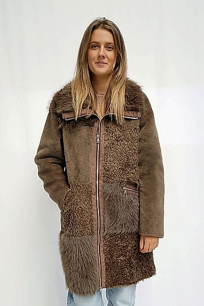 FUNK since 1776 Fellimitatmantel in Lammoptik im Webpelz Mix - mit Eyecatch günstig online kaufen