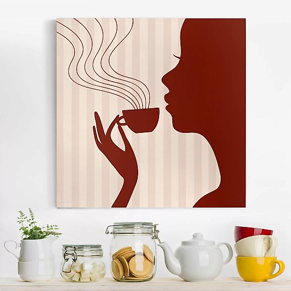 Leinwandbild Küche - Quadrat Hot Coffee günstig online kaufen