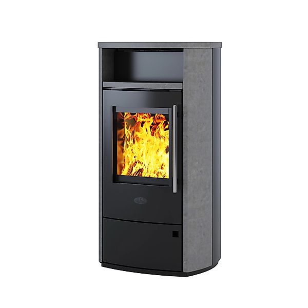 Kleining Kaminofen MAILAND, Naturs Naturstein Grau 6 kW mit Automatik günstig online kaufen