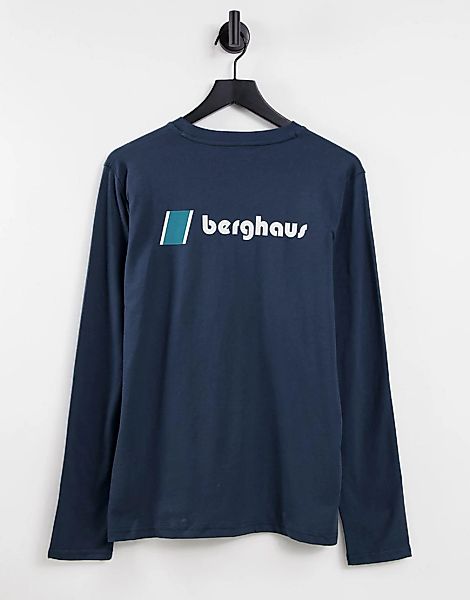 Berghaus – Heritage – Langärmliges Shirt in Marineblau mit Logo auf Vorder- günstig online kaufen