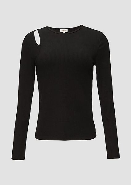 s.Oliver Langarmshirt Geripptes Longsleeve mit Cut-Out Cut Out günstig online kaufen