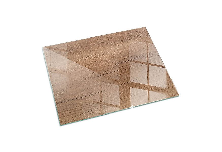 Tulup Bodenschutzplatte Braun Natürliches Holzmuster, Gehärtetem Glas Kamin günstig online kaufen