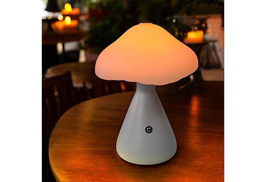 Arnusa USB-Tischleuchte Akku Tischlampe Pilz Touch Farbwechsel kabellos, De günstig online kaufen