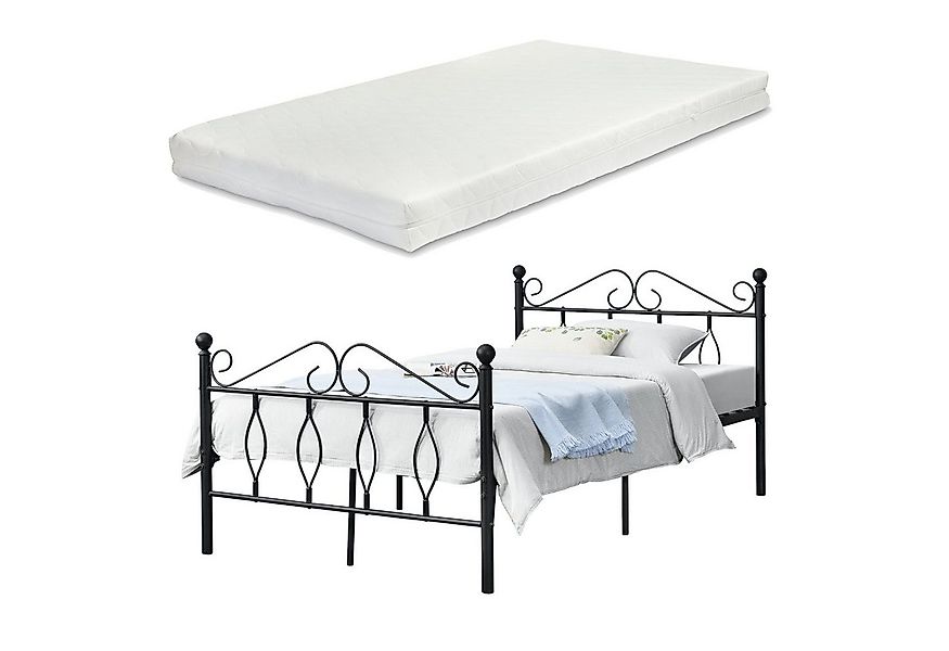 en.casa Metallbett, »Apolda« Gästebett mit Kaltschaummatratze 120x200 cm Sc günstig online kaufen
