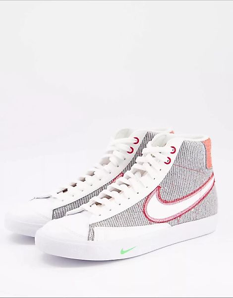 Nike – Blazer Mid '77 Revival – Sneaker in Grau aus recyceltem Jersey günstig online kaufen