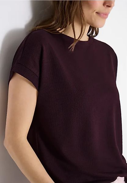 T-Shirt mit Boatneck im Strick-Look günstig online kaufen