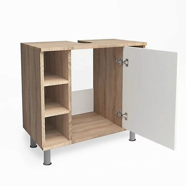 Vicco Waschbeckenunterschrank Fynn, Sonoma/Weiß, 60 x 54 cm günstig online kaufen