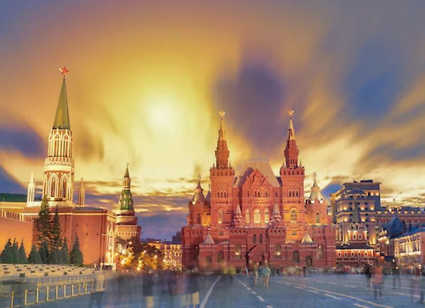 Papermoon Fototapete »Red Square Sunset Moscow« günstig online kaufen