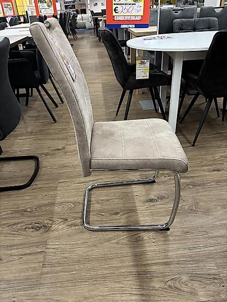 Rosenheim Abverkauf Freischwinger Stuhl 1 Stück Vintage Beige Gestell Metal günstig online kaufen