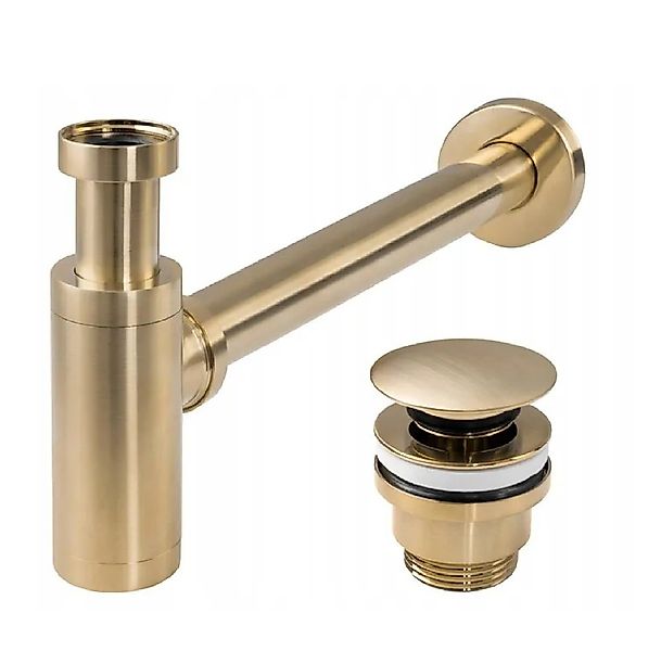 wohnwerk.idee Siphon Ablaufgarnitur Waschbecken Geruchsverschluss Gold Matt günstig online kaufen