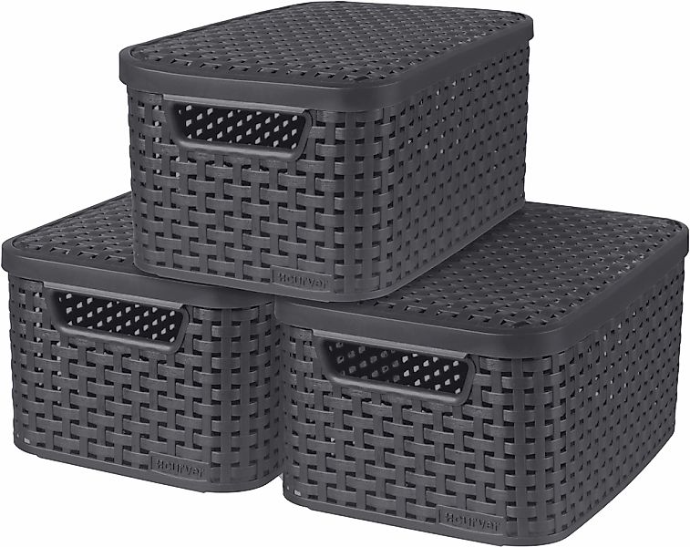 Curver Organizer "Style", (Set, 3 St.), Aufbewahrungsbox, mit Deckel anthra günstig online kaufen