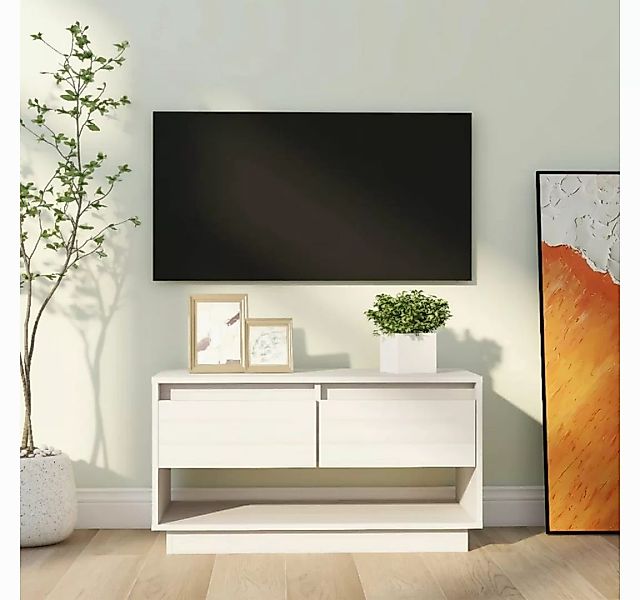 vidaXL TV-Schrank TV-Schrank Weiß 74x34x40 cm Massivholz Kiefer Lowboard günstig online kaufen