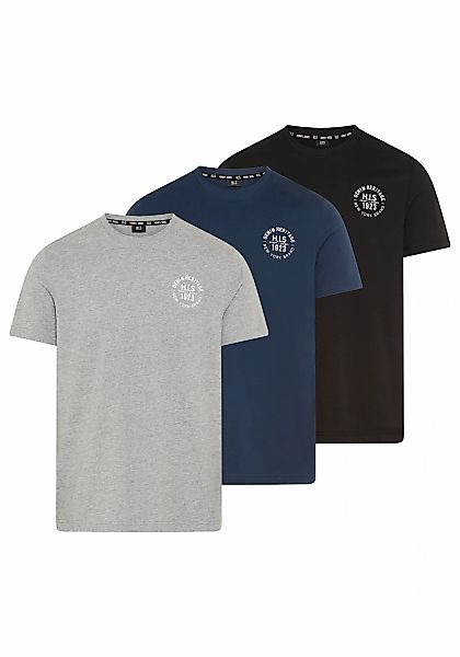 H.I.S T-Shirt Packung, 3er-Pack, 3 tlg. schmal geschnitten, bedrucktes Desi günstig online kaufen