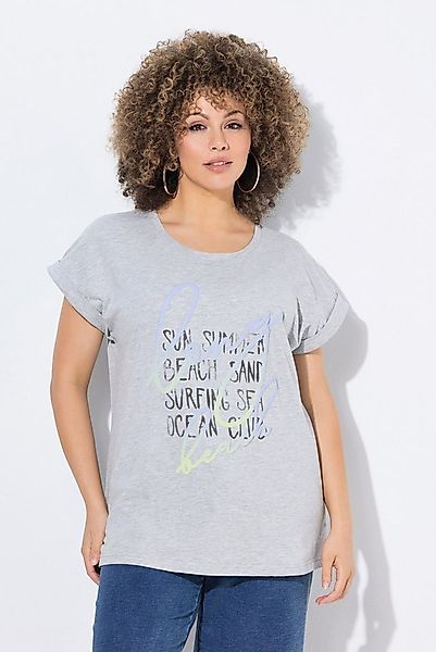 Ulla Popken T-Shirt T-Shirt Schriftzug Oversized Rundhals Halbarm günstig online kaufen