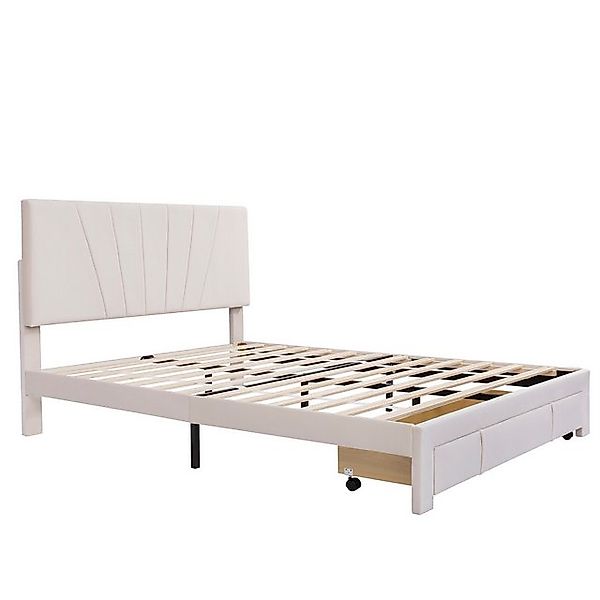 IDEASY Polsterbett Doppelbett, Plattformbett, 140 x 200 cm, (Schubladen auf günstig online kaufen
