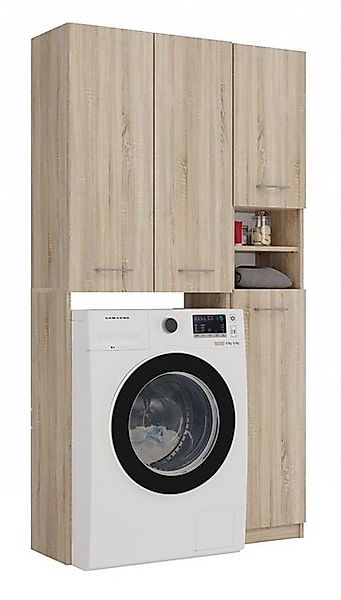 ibonto Hochschrank Aufbewahrungsmöbel mit Minimalistischen Griffen Badezimm günstig online kaufen