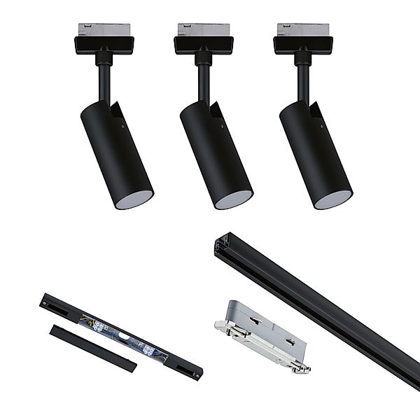 Paulmann "URail Schienenspot Tubo Starterset 3x166lm 3x4,5W 3000K 230V Schw günstig online kaufen