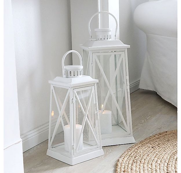 Grafelstein Kerzenlaterne Laterne HARBOUR weiß aus Metall H27cm Metalllater günstig online kaufen