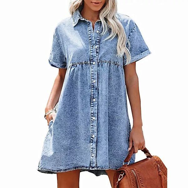 KIKI Jeanskleid Damen-Jeanskleider, sommerliche Freizeit-Hemdkleider günstig online kaufen