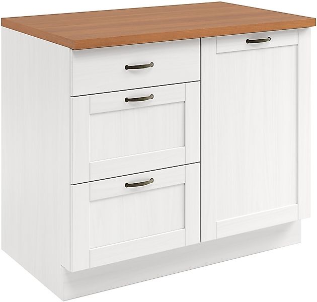 Home affaire Unterschrank "Teramo" Breite 100 cm, 1 Tür, 3 Schubkästen günstig online kaufen